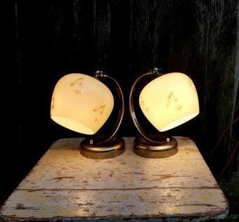 Starožitné párové Art Deco lampičky, lampy, lampičky