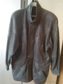 Pánská bunda  parka, broušená kůže,  jako nová