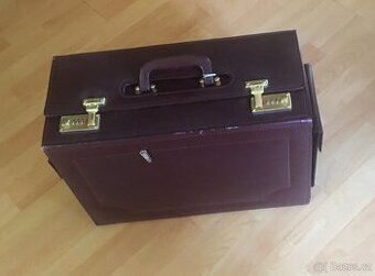 Kožený pilotní kufr se spisovkou