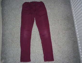 Vínové skinny džíny, vel 140-146, zn. TRN