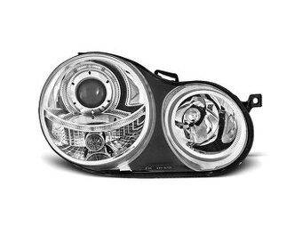 Přední světla VW Polo 9N 02-05 Angel Eyes - chrom