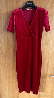 ZARA červené sametové šaty – Smart Casual / Cocktail | vel.