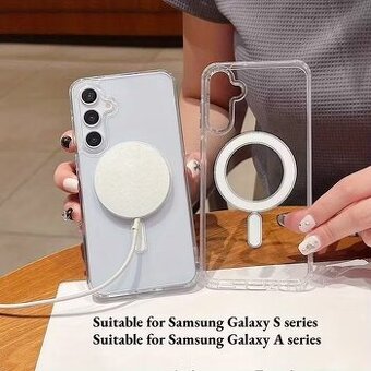 Průhledný magnetický nabíjecí kryt pro Samsung Galaxy S