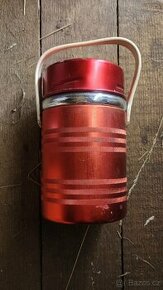 Retro hliníková termoska červená
