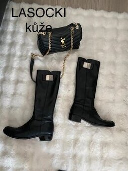 Lasocki kozene kozacky boty cerne damske 38