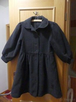 Kabát dívčí, šedočerný, vel. 128-133, 8 let