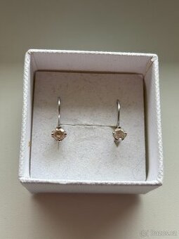 Dívčí/dámské náušnice z bílého zlata se zirkony