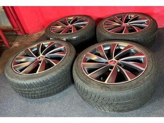 ALU disky 5x112 R18 6Jx18H2 ET 44 se zimními pneu 235/45 R18 - 1