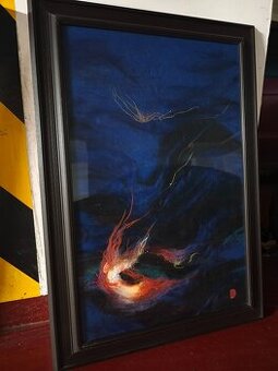 Dva originály tapiserií vytvořené pomocí ovčí vlny