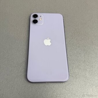 iPhone 11 128GB purple, pěkný stav, 12 měsíců záruka