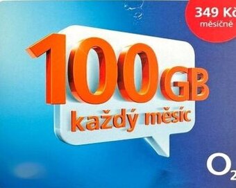 O2 100GB 5G SIM karta Datamánie za 349/měs. Limitovaná edice