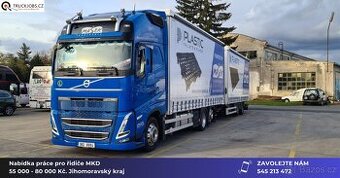 Nabízíme práci pro řidiče kamionu na MKD 55 000-80 000 Kč