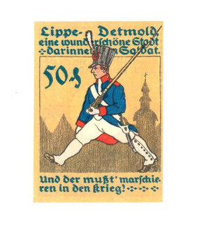 50 Pfennig Nouzová bank. Německo, Detmold 1920