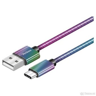 Ocelový synchronizační a nabíjecí USB A – USB C kabel (NOVÝ)