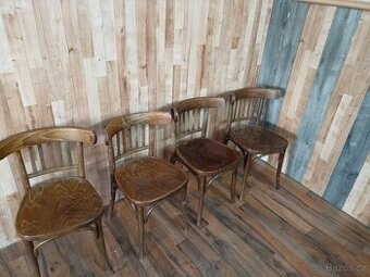 Staré dřevěné židle 4 ks, nejspíše Ton nebo Thonet