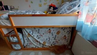 IKEA KURA dětská postel 90x200 cm bílá/borovice - 1
