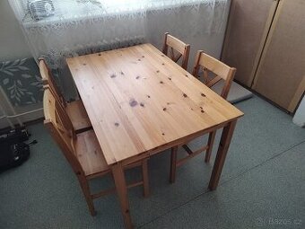 Jídelní stůl+4 židle masiv borovice