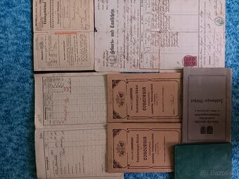 Stare knihy,mapy,vkladní knížky