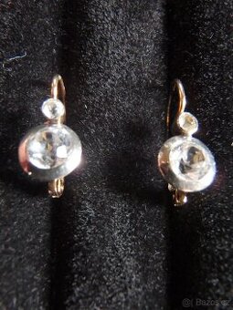 Prvorepublikové dámské 14K zlaté náušnice (Sněhuláci).