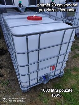 Ibc kontejner 1000 litru s velkým vrchním otvorem
