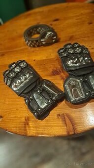 Stylové rukavice s kovem t opasek s přezkou - TOP stav