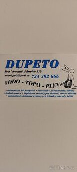 Vodoinstalatérské a topenářské služby.