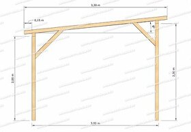 Dřevěná pergola - stavebnice bez krytiny 3x3m, 3x5m