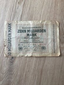 Stará bankovka ZEHN MILLIARDEN MARK