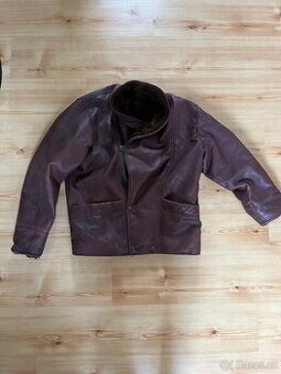Kalsická Shearling sportswear kožená bunda