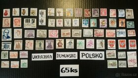 poštovní známky / Ukrajina-Rumunsko-Polsko 65ks