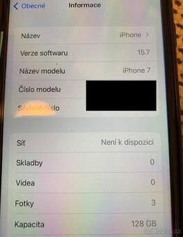 iPhone 7, cerny, 128GB, baterie 89%