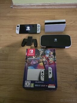 Nintendo switch OLED + 3 hry + Micro SD 128gb