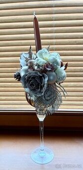 Vánoční skleněný svícen