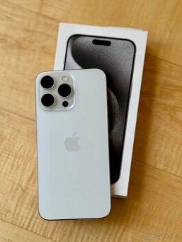 iPhone 15 Pro White Titanium BATERIE 100% TOP