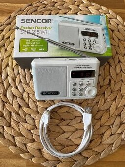 Sencor SRD 215 WH - Mini multifunkční FM rádio MP3 přehrávač