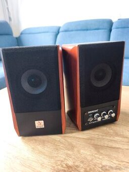Aktivní reproduktory REDSTAR RS-205 – dřevěné, plně funkční
