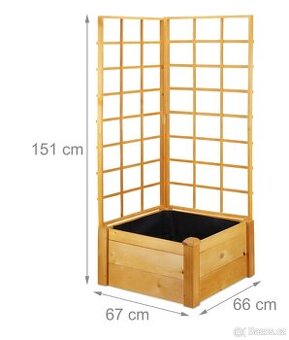 NOVÝ DŘEVĚNÝ TRUHLÍK PRO POPÍNAVÉ ROSTLINY