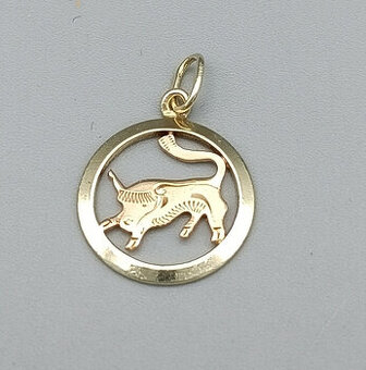 Zlatý přívěsek Býk 0,85g, 14 kt, 585/1000