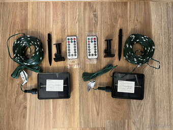 Světelný solární LED řetěz 2 x 15 metrů