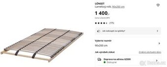 IKEA LÖNSET Lamelový rošt, 90x200 cm