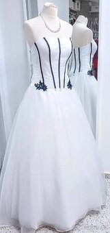 MODRO-BÍLÉ svatební šaty