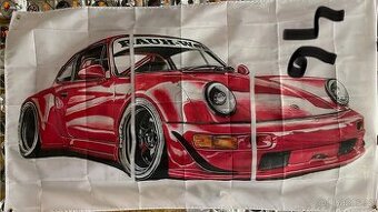 Baner - vlajka - prapor Porsche 911 964. 90x150 cm