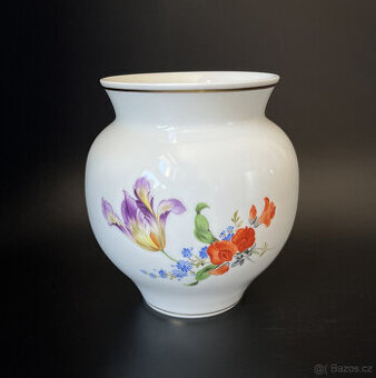 Míšeň Meissen Váza s květinovým dekorem 14.5 cm