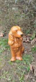 Keramická velká starožitná socha psa kokršpaněla - 1