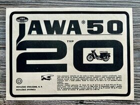 Dobový prospekt - Jawa 50 typ 20 " Pionýr " - 1