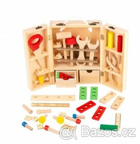 Dětský dřevěný box s nářadím (38 ks)