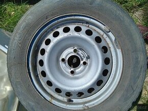 4x100 r15 ocelové disky+pneu
