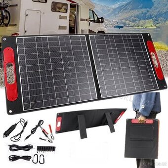 Skládací solární panel monokrystalický 80W + příslušenství