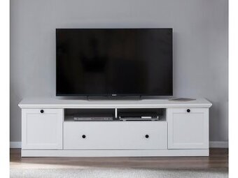 TV stolek VINCENT nízký, bílý – NOVÝ
