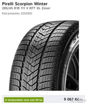 sada zimních pneu run flat bmw originál 19” - dvourozměrná